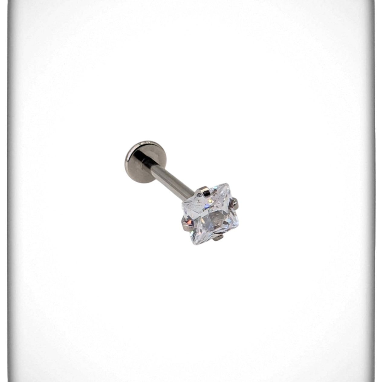 * Titanium & Clear Cubic Zirconia Diamond Cut