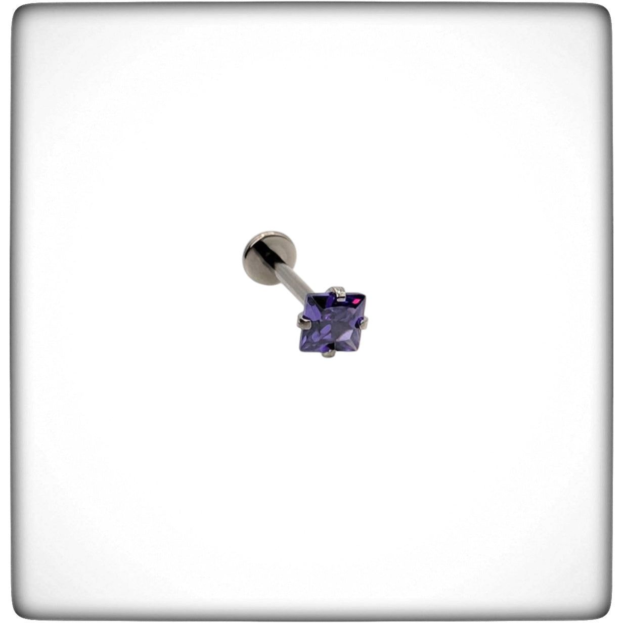 *Titanium & Purple Cubic Zirconia Diamond Cut