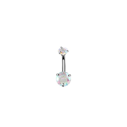 Titanium & AB Cubic Zirconia Navel Bar