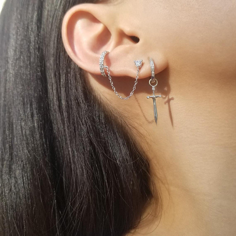 Cross Charm Hinge Ring