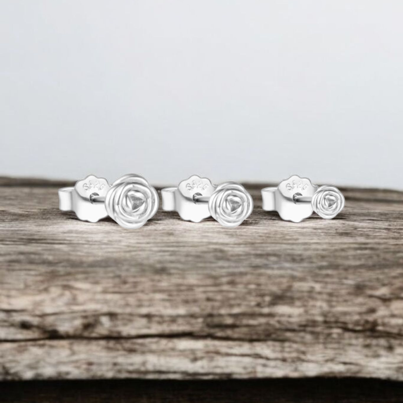 Triple Rose 925 Silver Earrings