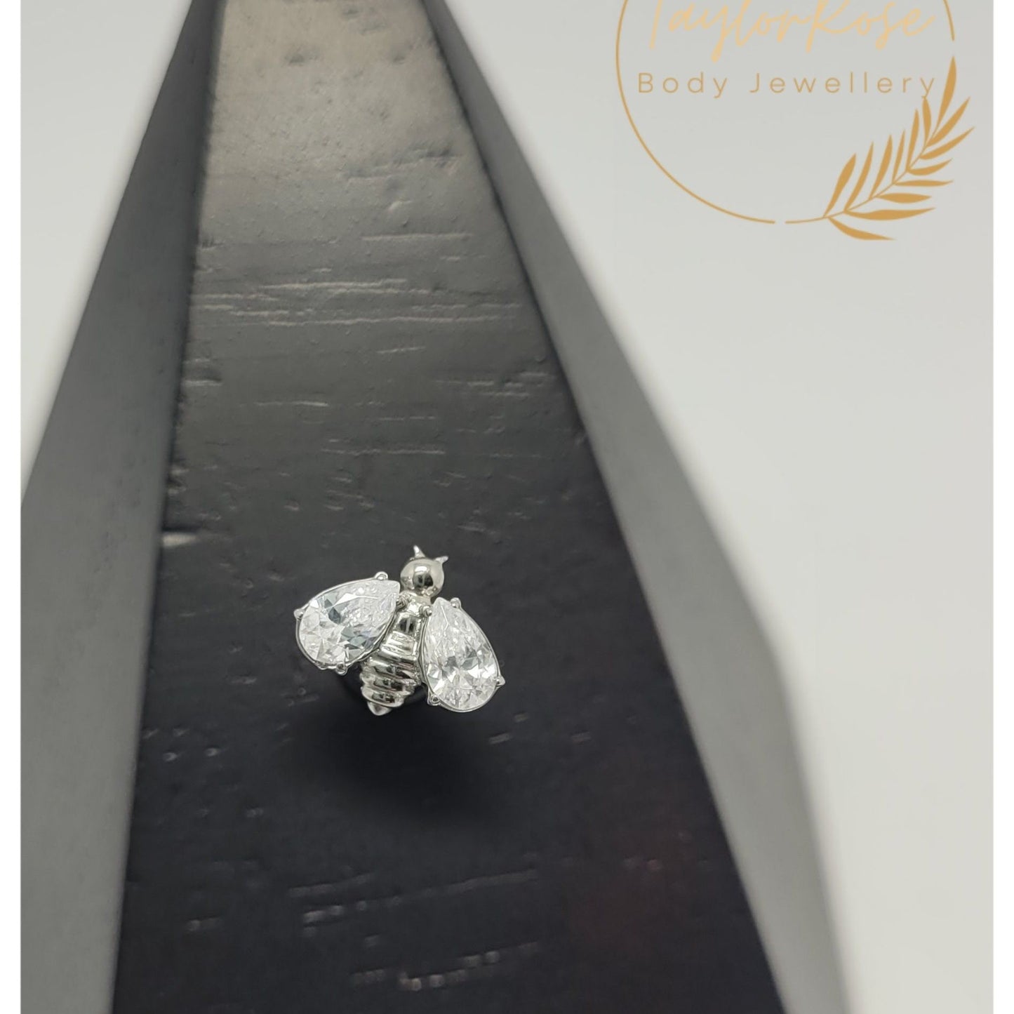 Bee Titanium & Clear Cubic Zirconia Attachment