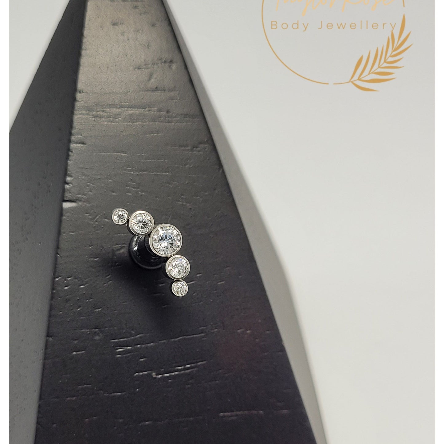 *5 Stone Crystal Clear Cubic Zirconia Cluster