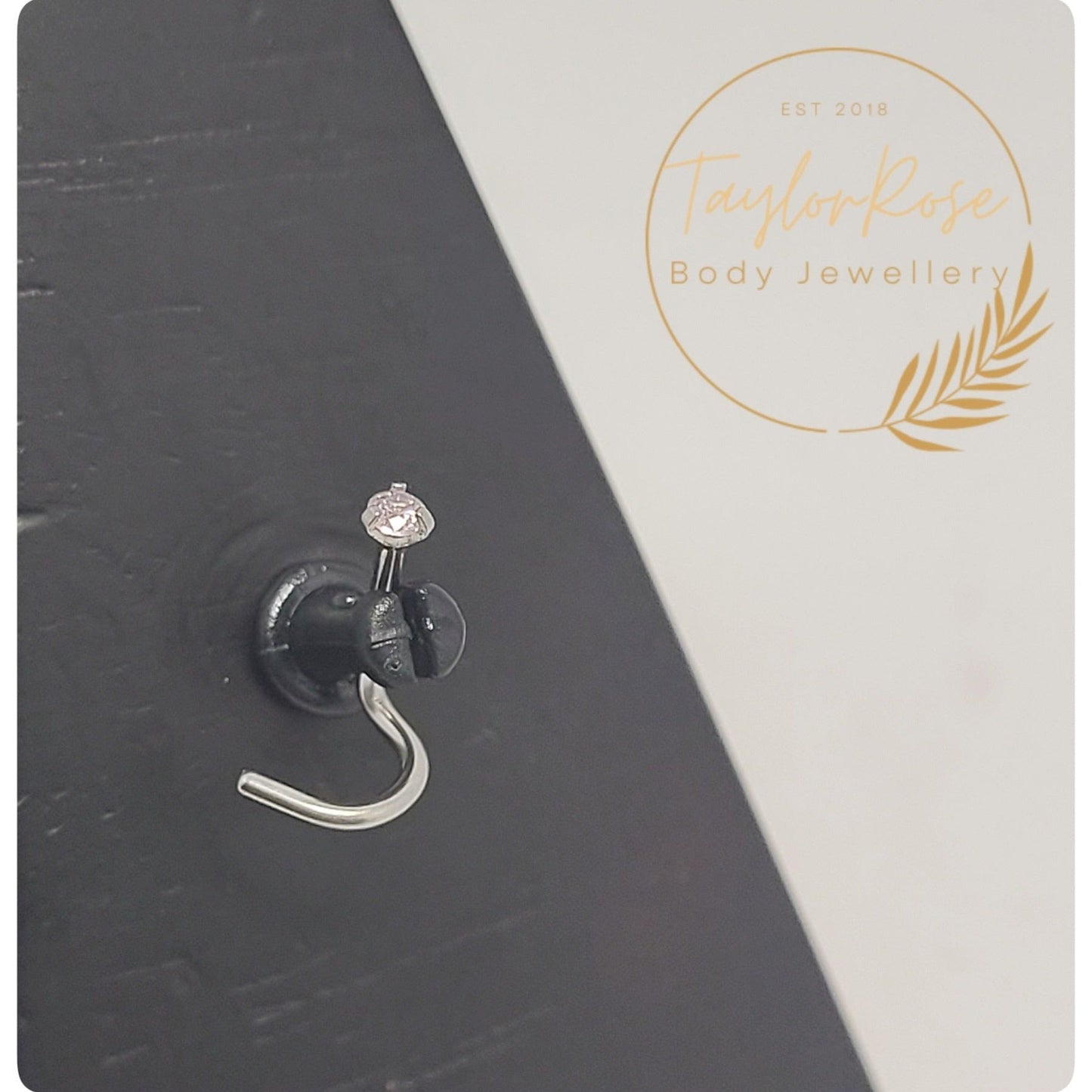 Nostril Screw Pink Prong Set Cubic Zirconia