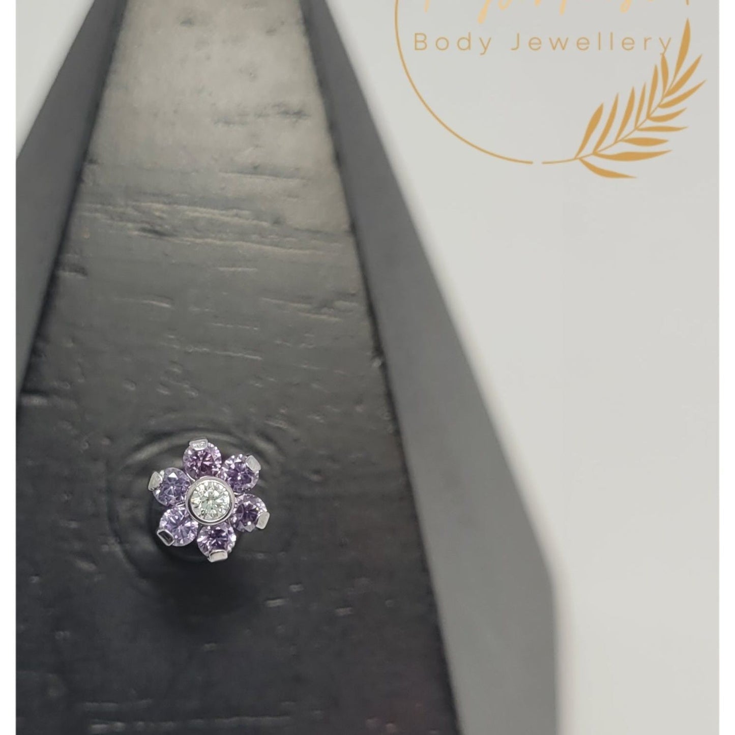 *Flower Lilac Cubic Zirconia Attachment