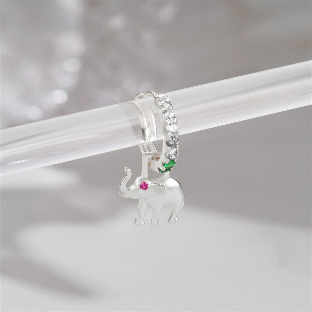 Elephant Charm Hinge Ring