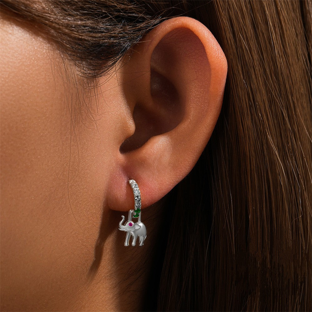 Elephant Charm Hinge Ring