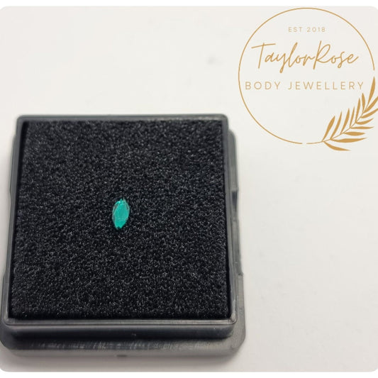 Emerald Green Marquise Tooth Gem