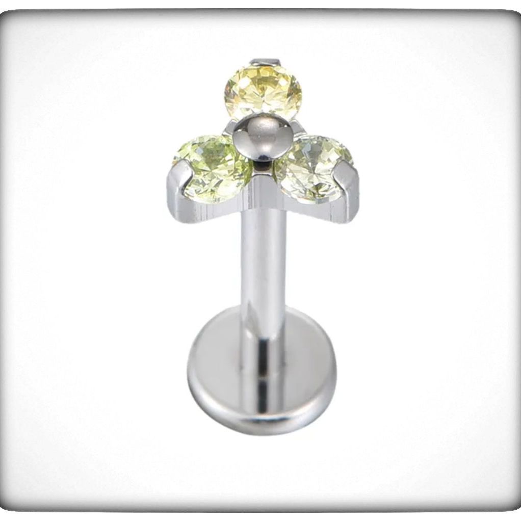 *Titanium & Three Tone Yellow Cubic Zirconia Crystal Trio