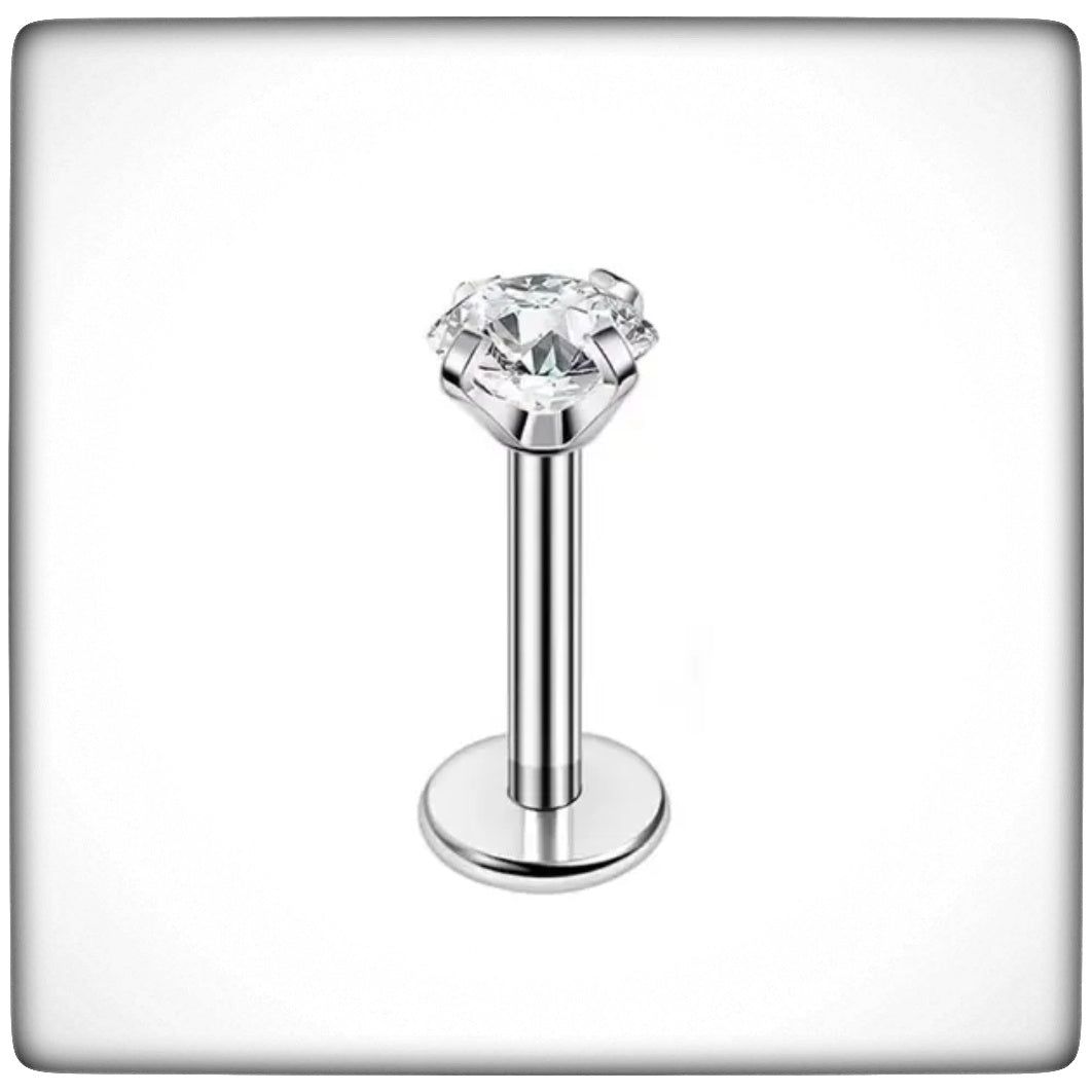 *Titanium & Clear Cubic Zirconia Single Crystal