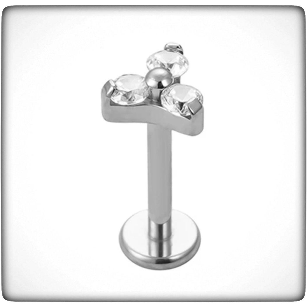 *Titanium & Clear Cubic Zirconia Trio