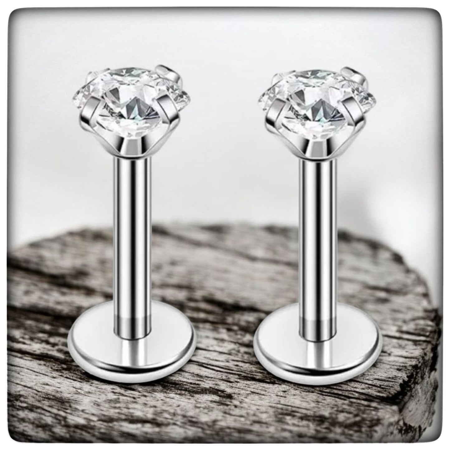 *Titanium & Clear Cubic Zirconia Single Crystal