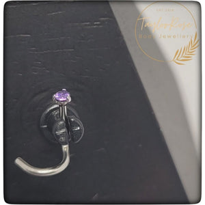 *Titanium & Purple Cubic Zirconia Nose Screw Stud