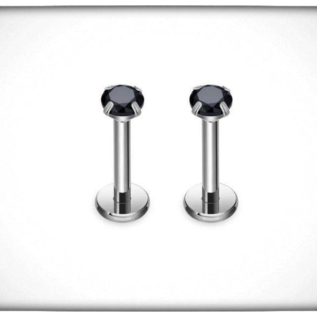 *Titanium & Black Cubic Zirconia