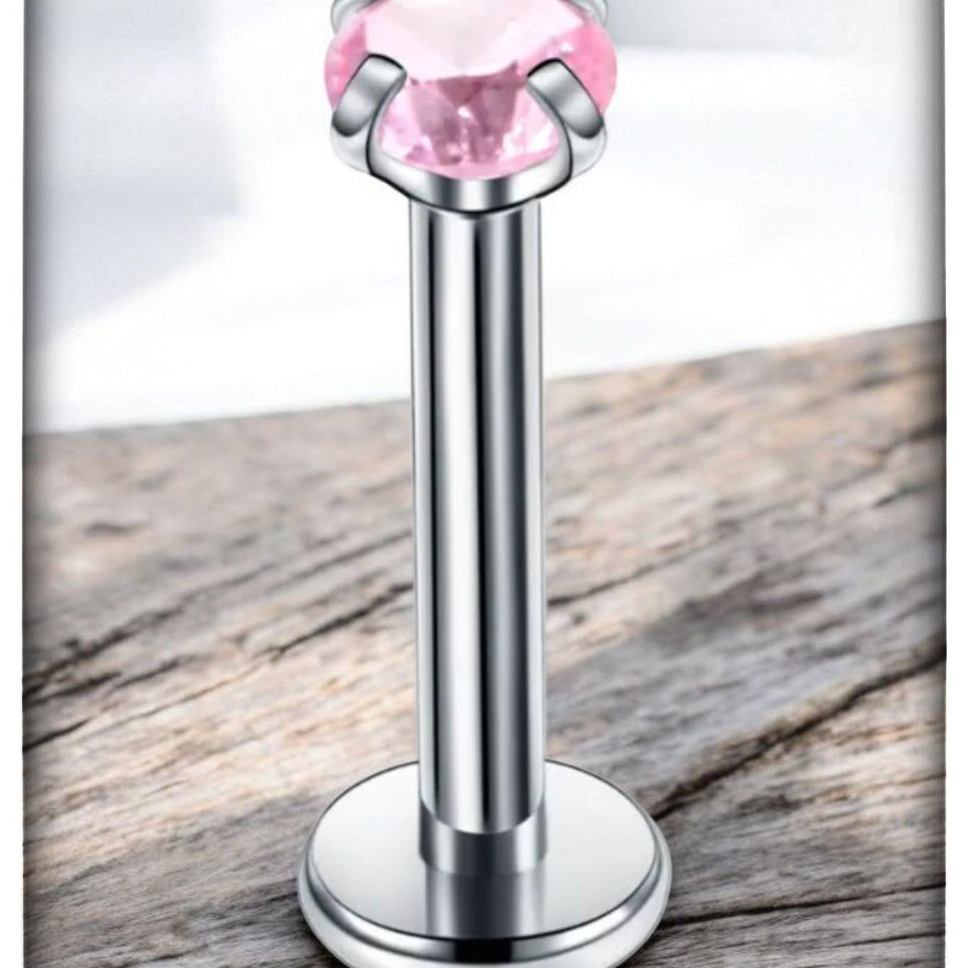 *Titanium & Pink Cubic Zirconia