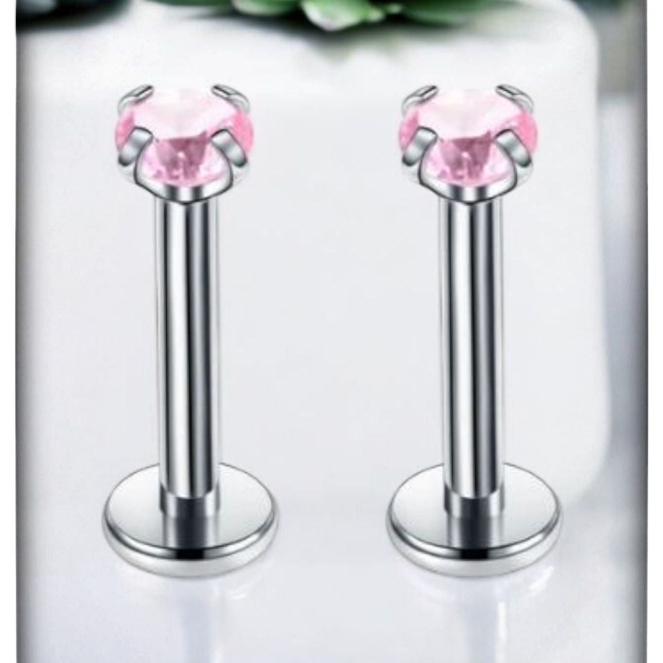 *Titanium & Pink Cubic Zirconia
