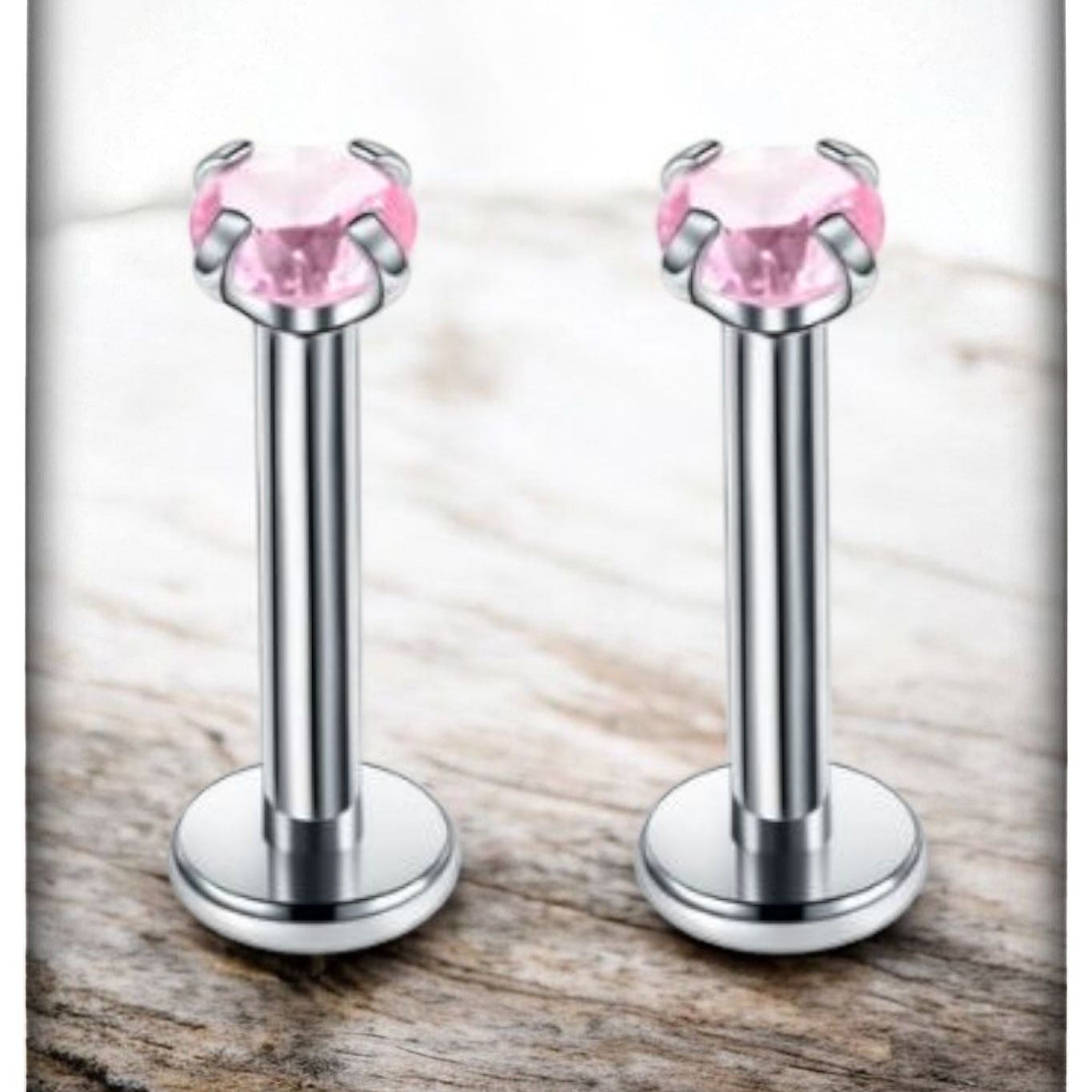 *Titanium & Pink Cubic Zirconia