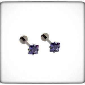 *Titanium & Purple Cubic Zirconia Diamond Cut
