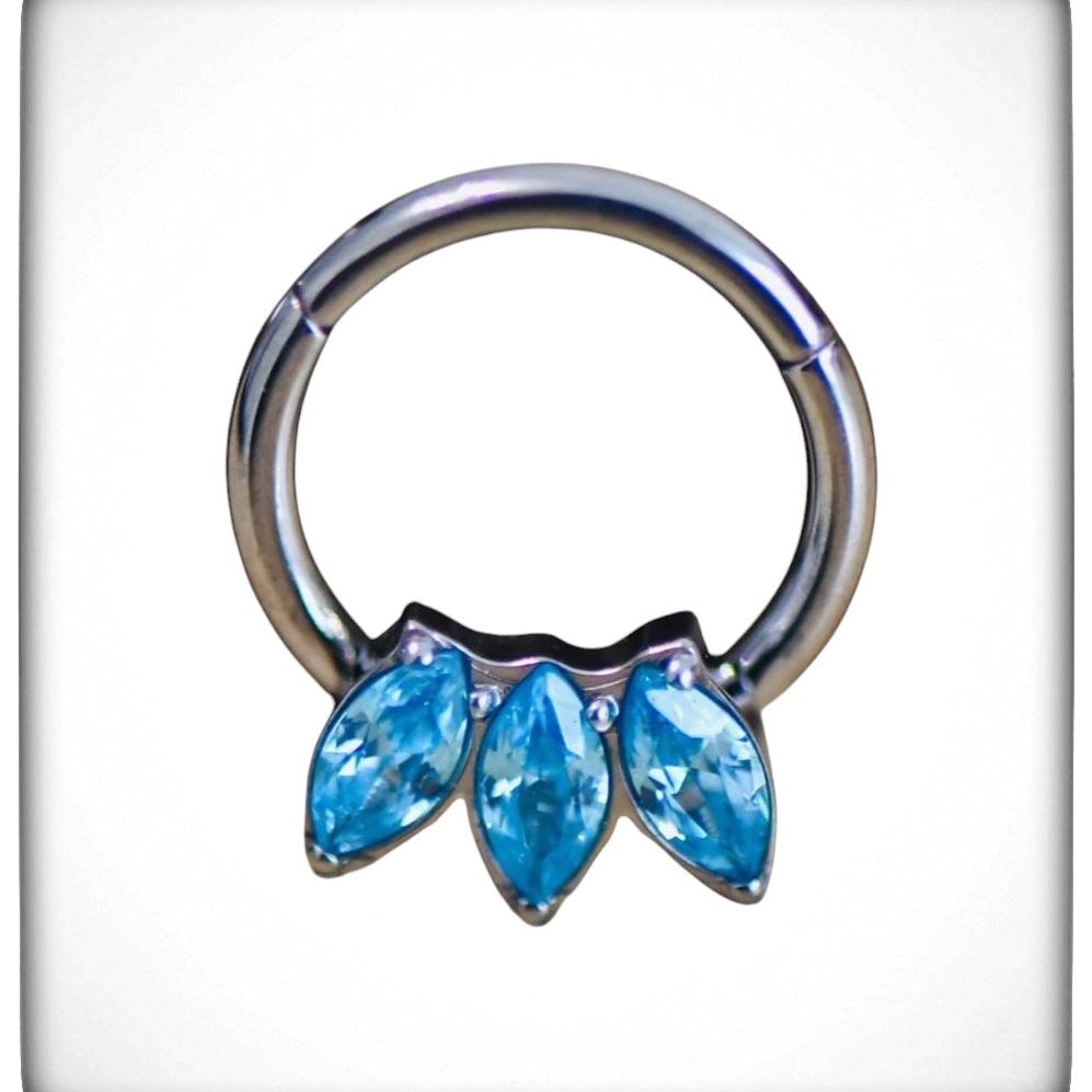 *Marquise Triple Cubic Zirconia Hinged Ring
