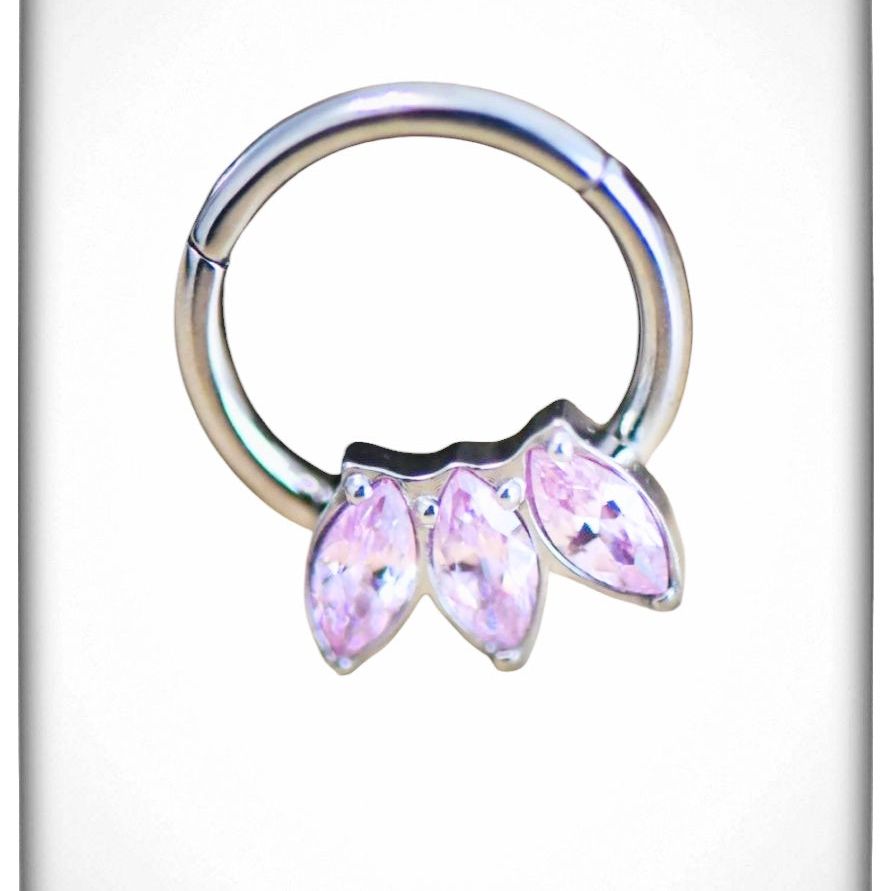 *Marquise Triple Cubic Zirconia Hinged Ring