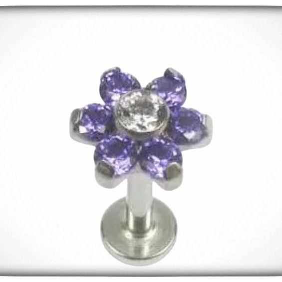 *Flower Lilac Cubic Zirconia Attachment