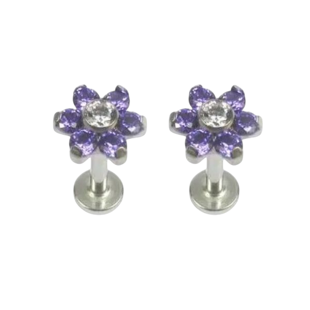 *Flower Lilac Cubic Zirconia Attachment