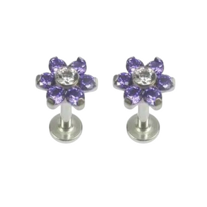 *Flower Lilac Cubic Zirconia Attachment