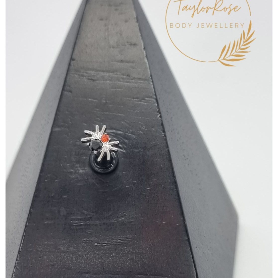 Red Black Crystal & Titanium Spider