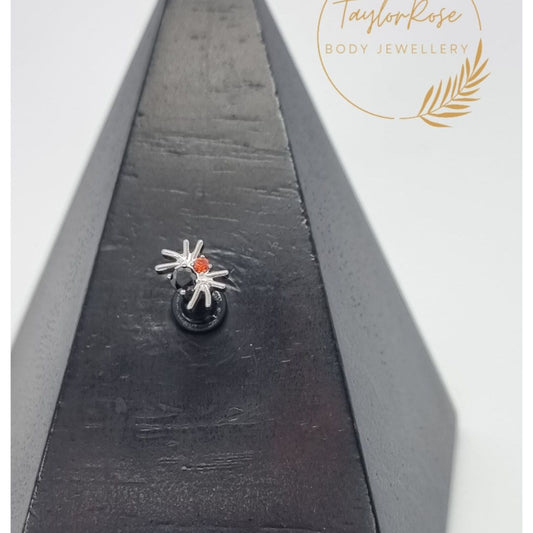 Red Black Crystal & Titanium Spider