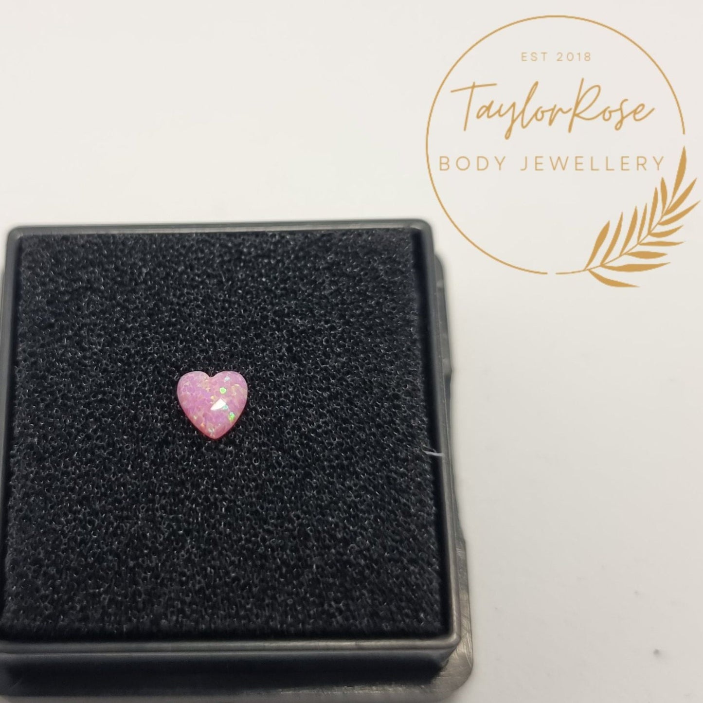 Pink Heart Cabochon Tooth Gem - OP42