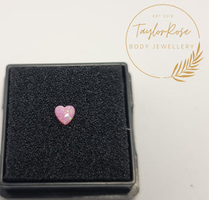 Pink Heart Cabochon Tooth Gem - OP42