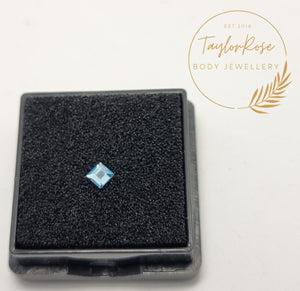 Aquamarine Square Crystal Tooth Gem