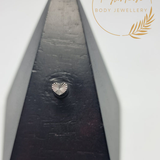 Classic Titanium Etched Heart