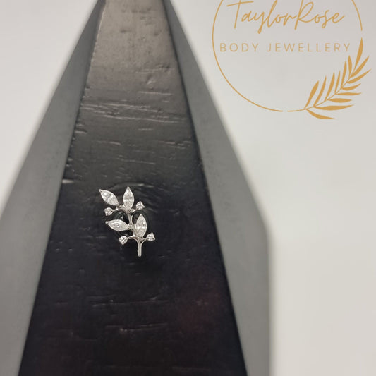 'Flora' Clear Cubic Zirconia Sprig