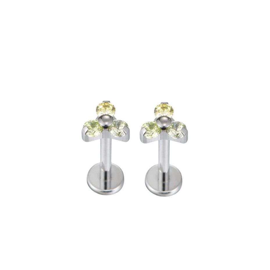 *Titanium & Three Tone Yellow Cubic Zirconia Crystal Trio