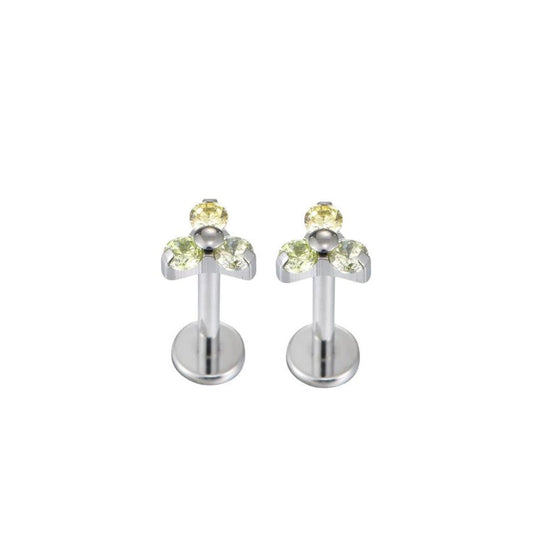 *Titanium & Three Tone Yellow Cubic Zirconia Crystal Trio