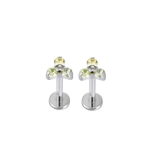 *Titanium & Three Tone Yellow Cubic Zirconia Crystal Trio
