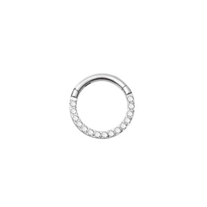 *Titanium & Cubic Zirconia Pavè Set Hinged Ring 10mm