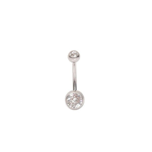 *Titanium & Clear Cubic Zirconia Navel Bar