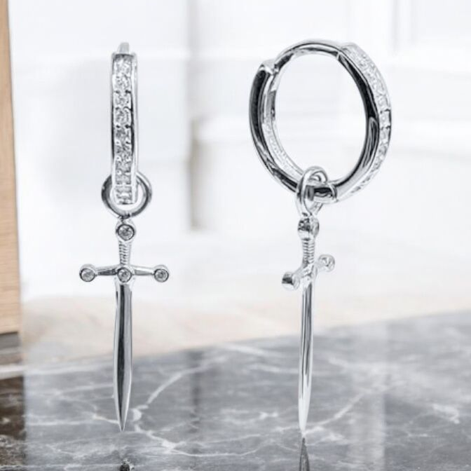 Cross Charm Hinge Ring