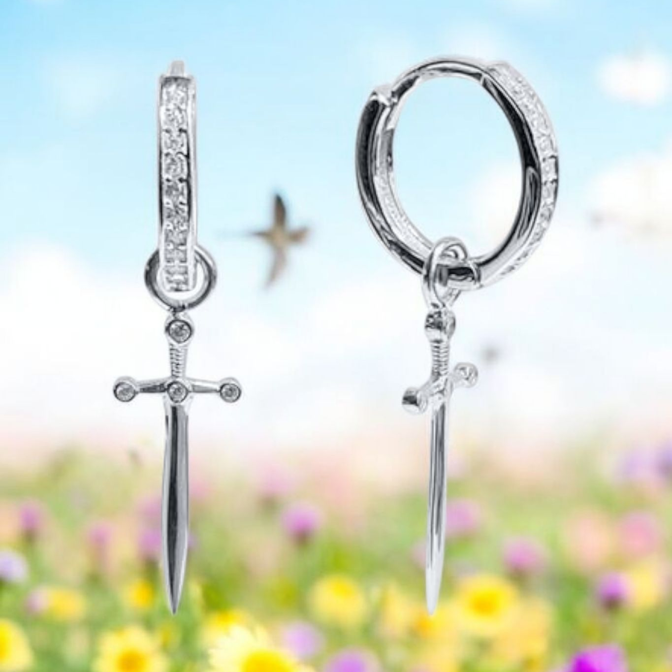 Cross Charm Hinge Ring