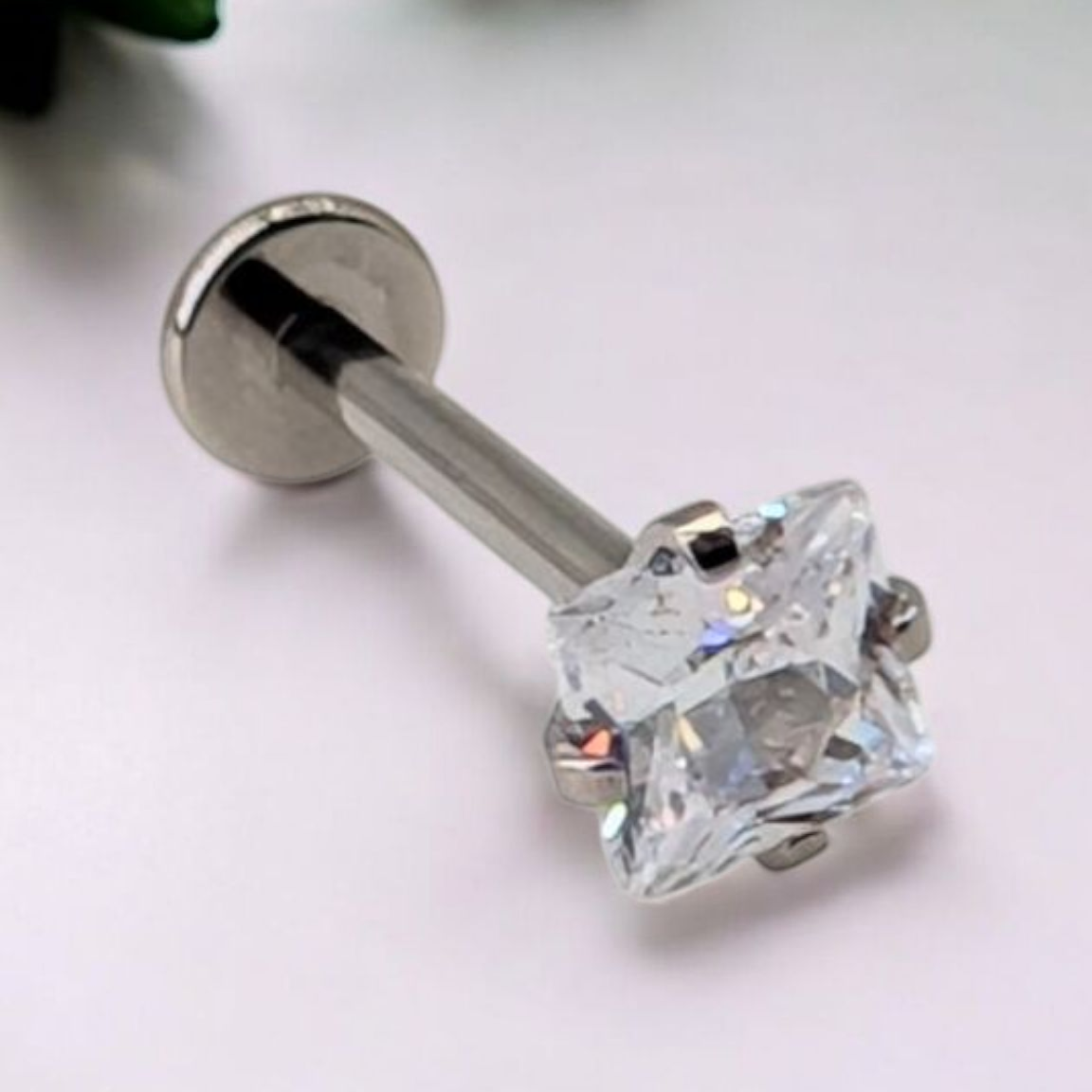* Titanium & Clear Cubic Zirconia Diamond Cut