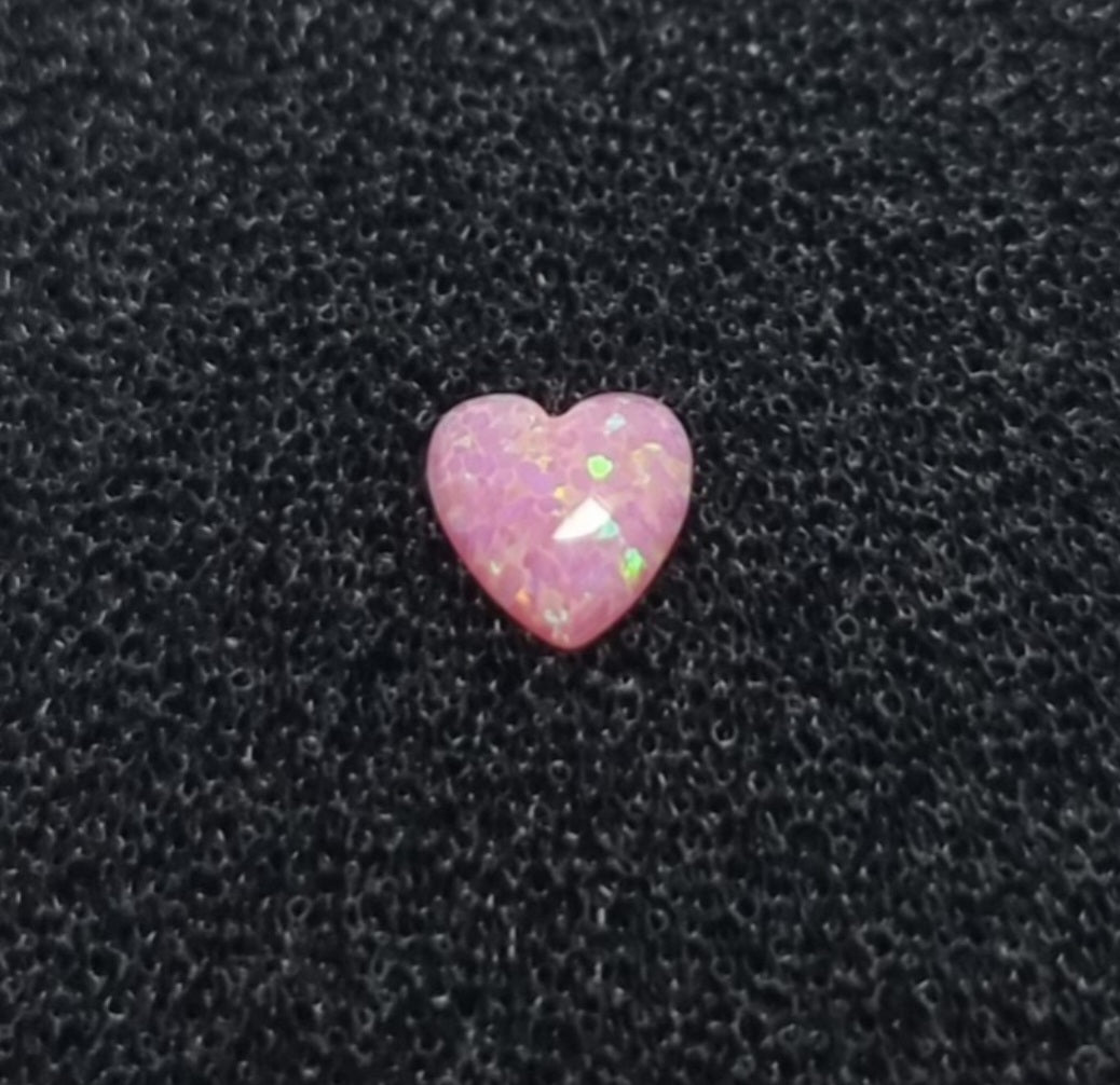 Pink Heart Cabochon Tooth Gem - OP42