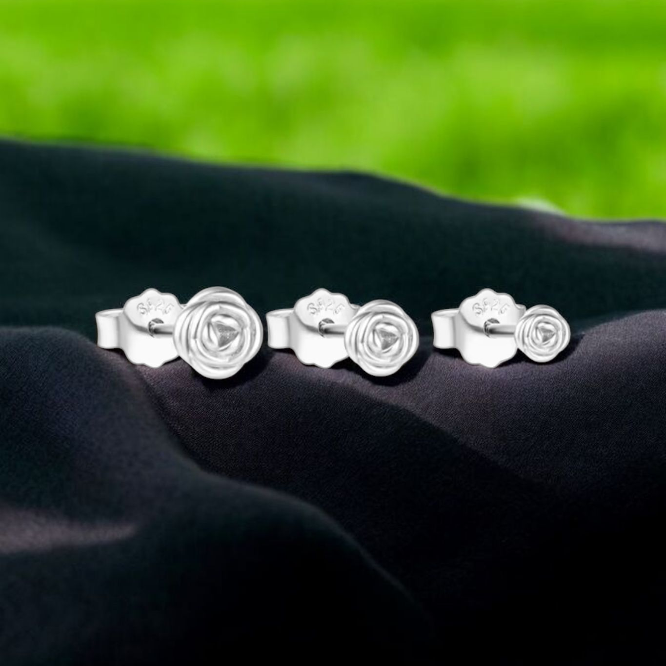 Triple Rose 925 Silver Earrings