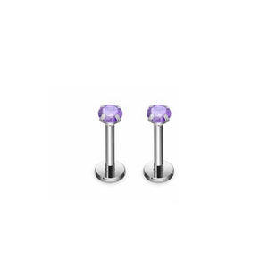 *Titanium & Purple Cubic Zirconia Stud