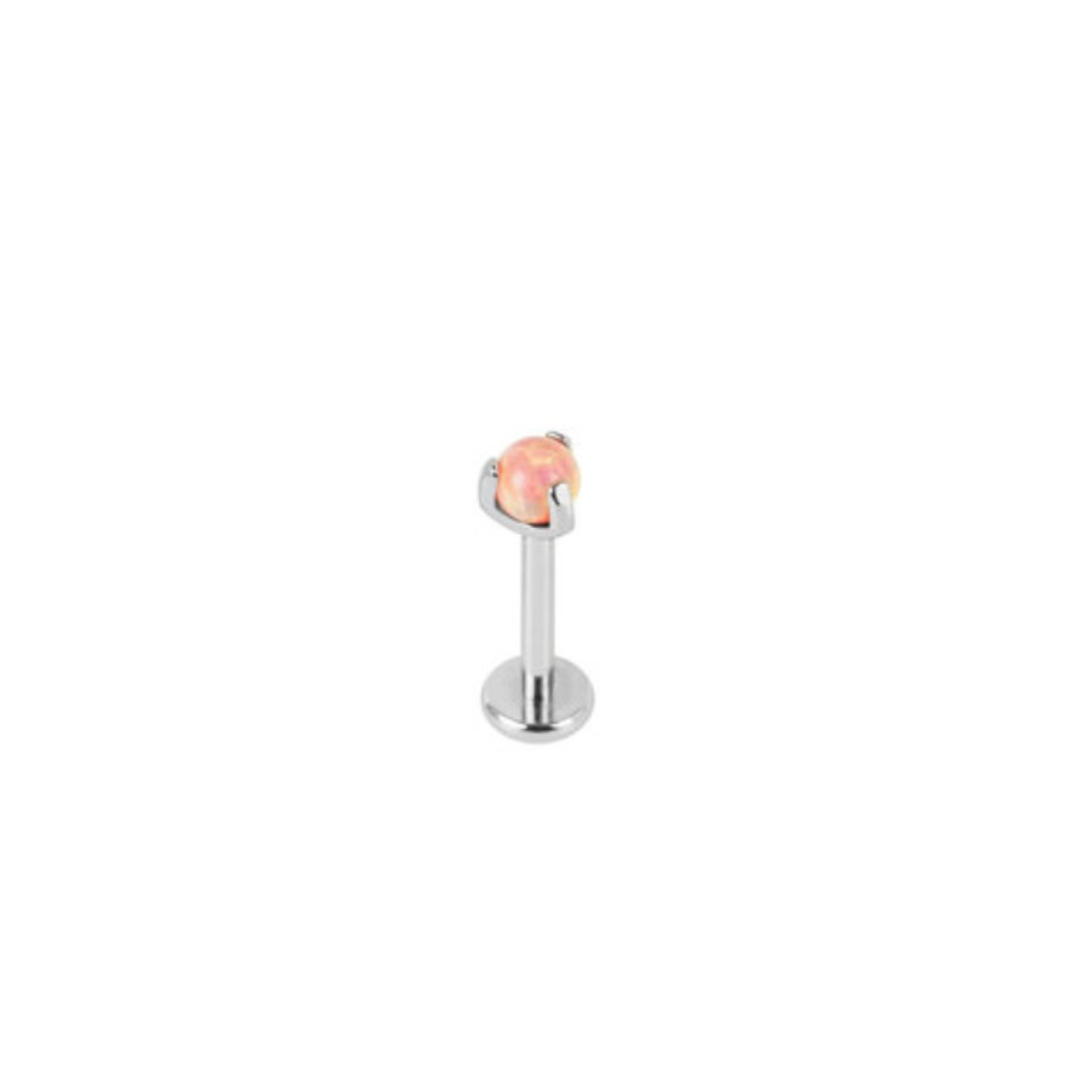 Peach Opal Prong Set Earring.