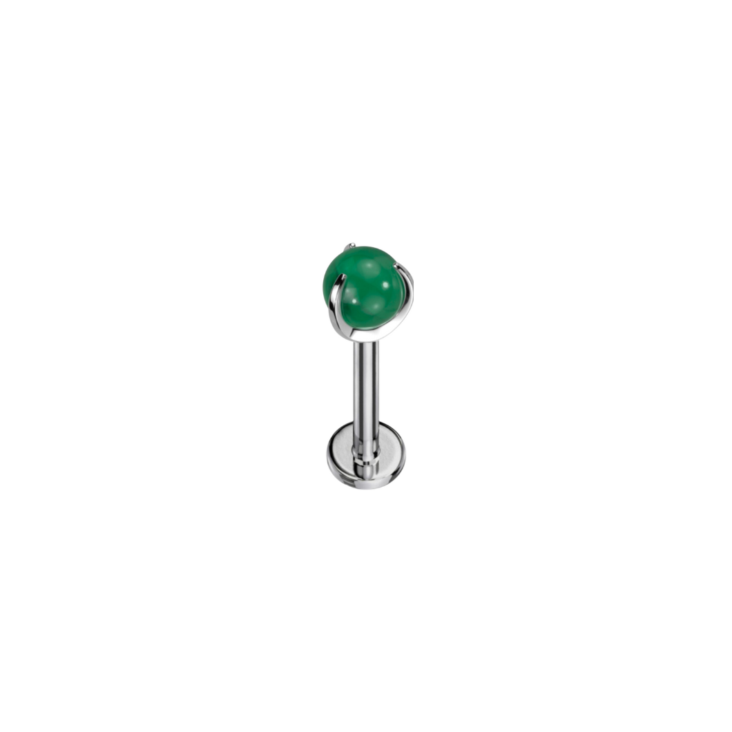 Jade Prong Set Natural Stone Earrings