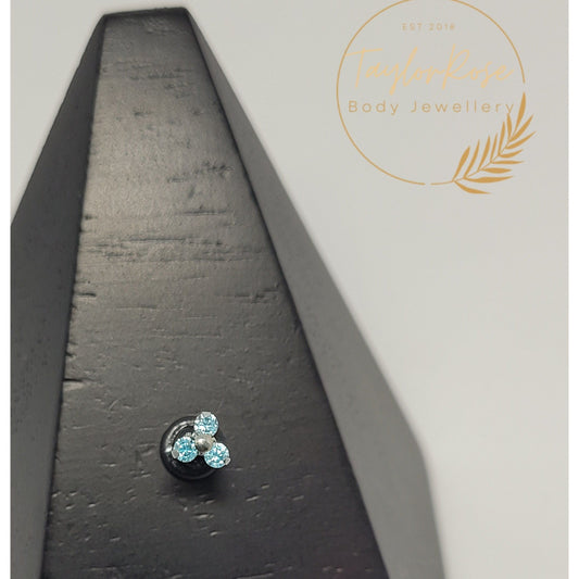Trio Aqua Blue Cubic Zirconia Attachment