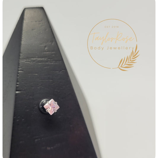 Diamond Cut Pink Cubic Zirconia Claw Set