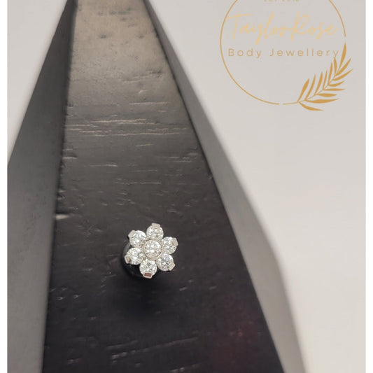Flower Clear Cubic Zirconia Attachment